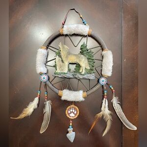 Howling Wild Wolf In Pine Forest Scenery Dreamcatcher Wall Art
Decor